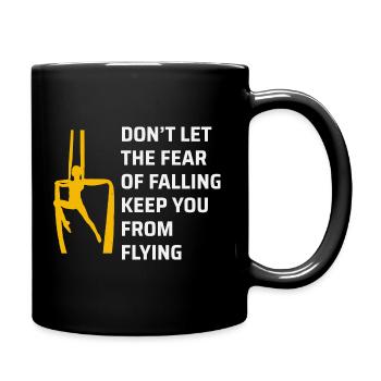 Aerial Silks Dancer Aerialist Air Yoga Acrobatics - Full Colour Mug - black - Right