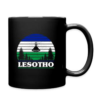 Lesotho - Tasse einfarbig - Schwarz - Rechts