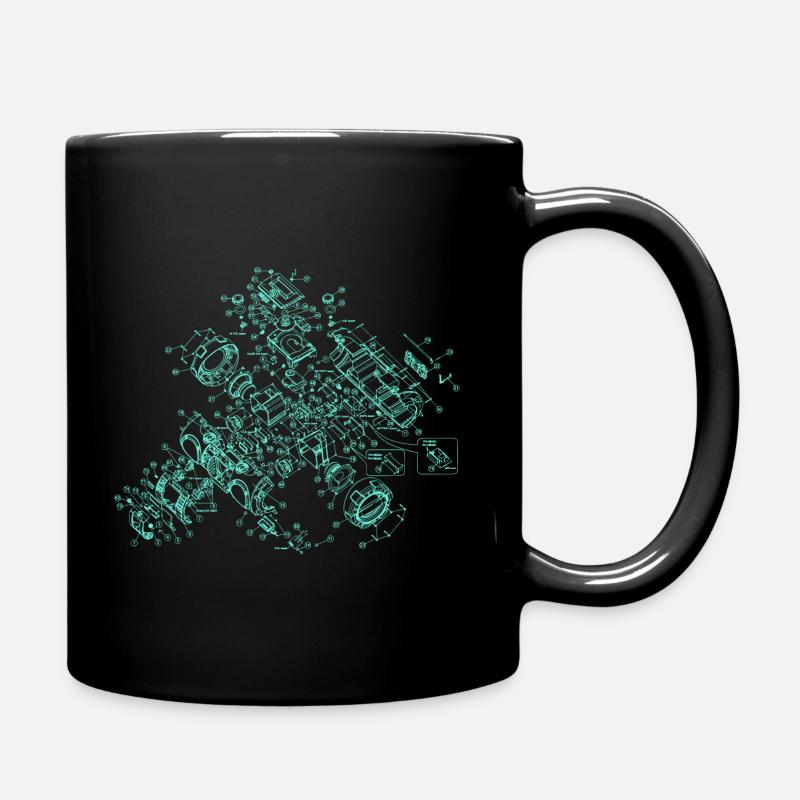 Retro Old School Sound System HiFi Illustration - Full Colour Mug - black