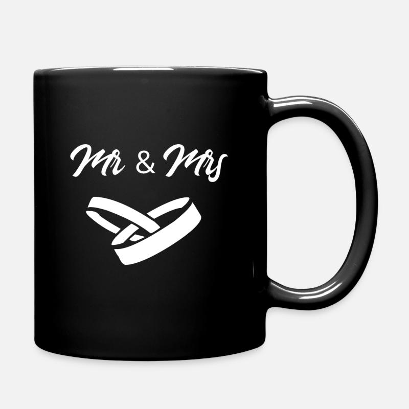 Mr & Mrs Hochzeit Geschenk - Tasse einfarbig - Schwarz
