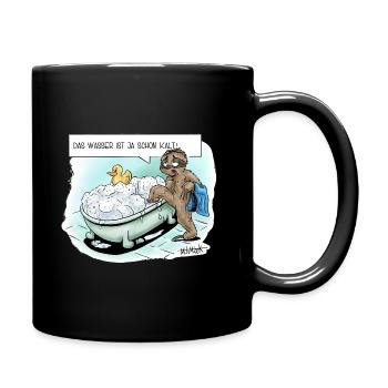 Eisbad Faultier - Tasse einfarbig - Schwarz - Rechts