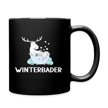 winterbader eisbader cool arktis winter schwimmen - Tasse einfarbig - Schwarz - Rechts