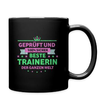 Trainer beste Trainerin - Tasse einfarbig - Schwarz - Rechts
