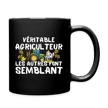 Veritable Agriculteur Cadeau Homme Paysan Humour - Mug uni - noir - Droite