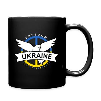 Ukraine Flagge Peace Ukrainische Fahne Frieden - Tasse einfarbig - Schwarz - Rechts