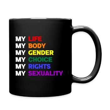 Ma vie Mon corps Mon sexe Mon choix Mes droits - Mug uni - noir - Droite