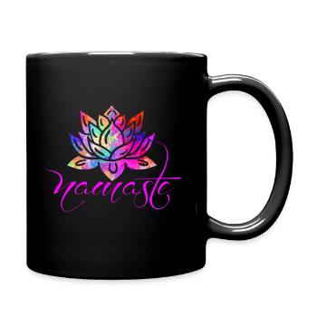 Lotus Flower Namaste - Tasse einfarbig - Schwarz - Rechts