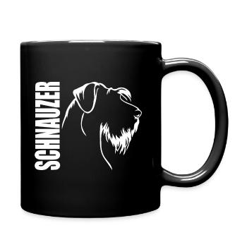 SCHNAUZER Profil Hunde Hund Wilsigns - Tasse einfarbig - Schwarz - Rechts