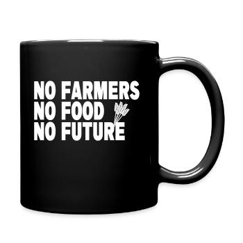 No Farmers No Food Bauern Demo Landwirte Protest - Full Colour Mug - black - Right