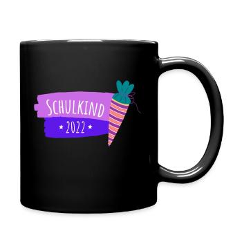 Schulkind 2022 Einschulung - Tasse einfarbig - Schwarz - Rechts
