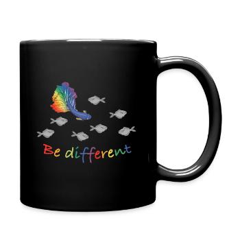 Be different - Motivation - LGBTQ - Rainbow - Full Colour Mug - black - Right