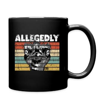 Funny Ostrich Alleged - Tasse einfarbig - Schwarz - Rechts
