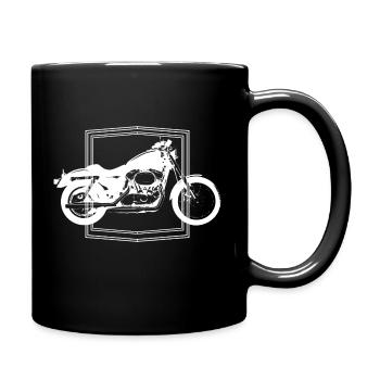 Vintage Motorcycle - Full Colour Mug - black - Right