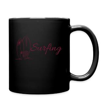 Surfing - Tasse einfarbig - Schwarz - Rechts