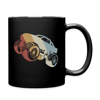 Monster Truck Retro Style Vintage - Full Colour Mug - black - Right