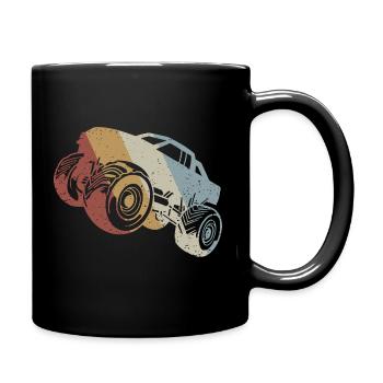 Monster Truck Retro Style Vintage - Full Colour Mug - black - Right