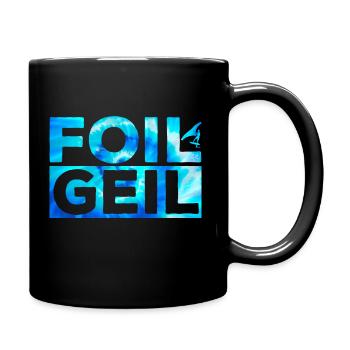 Wing Foiling Surf Surfing Surfer Foil Geil - Tasse einfarbig - Schwarz - Rechts