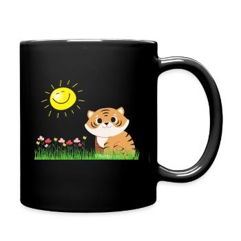 Kleiner Tiger - Tasse einfarbig - Schwarz - Rechts