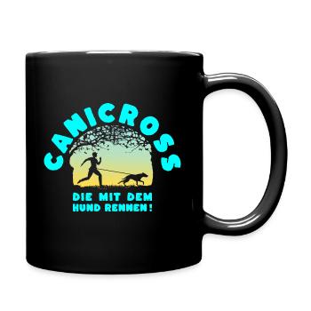 Canicross -who run with the dog. (Sunset) - Full Colour Mug - black - Right