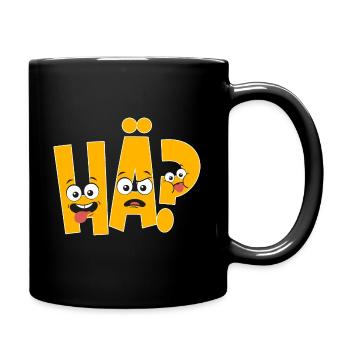 Hä? Comic - Tasse einfarbig - Schwarz - Rechts