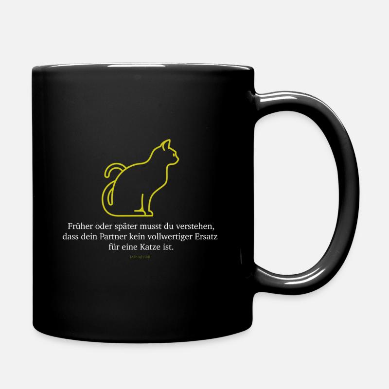Lustiges Geschenk für Katzenfreunde - Tasse einfarbig - Schwarz