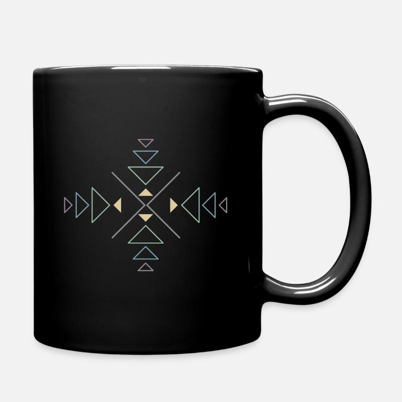 Triangles colorful - Full Colour Mug - black
