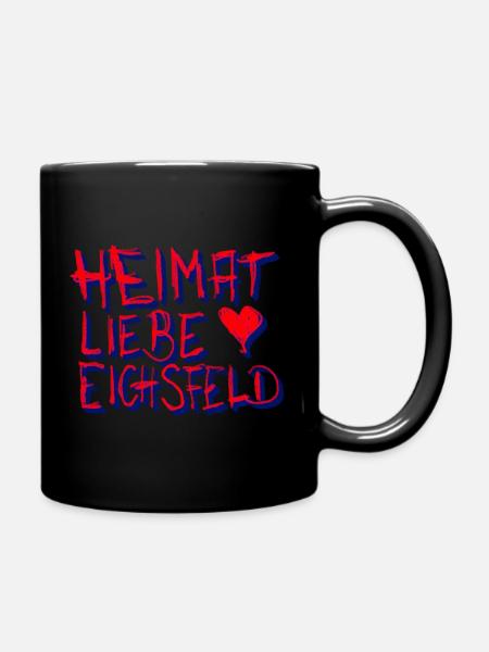 Eichsfelder liebe mit herz - Tasse einfarbig - Schwarz