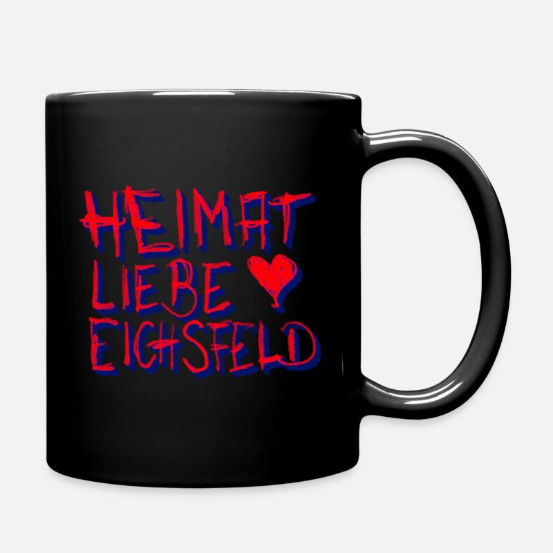 Eichsfelder liebe mit herz - Tasse einfarbig - Schwarz