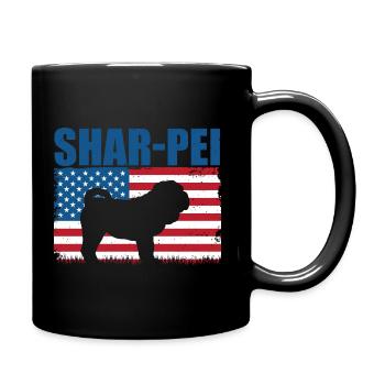 Shar Pei - Tasse einfarbig - Schwarz - Rechts