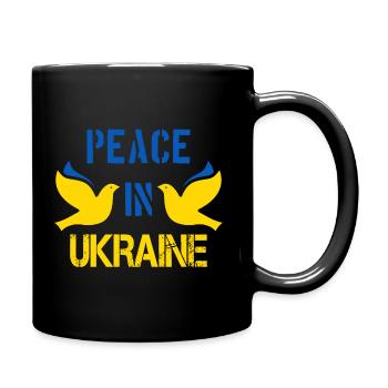 Peace In Ukraine - Doves of Peace - Full Colour Mug - black - Right