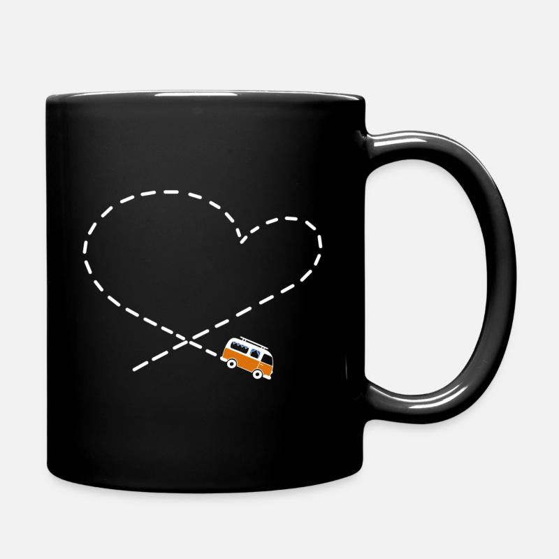 Camper love Bus Camping Herz - Tasse einfarbig - Schwarz