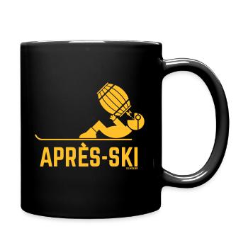 Après-Ski (Apres Ski Biertrinker Bierfass / Gold) - Tasse einfarbig - Schwarz - Rechts