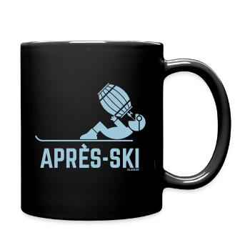 Après-Ski (Apres Ski Biertrinker Bierfass / Sky) - Tasse einfarbig - Schwarz - Rechts
