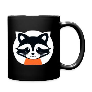 Raccoons Cute Cartoon Raccoon 5 - Full Colour Mug - black - Right