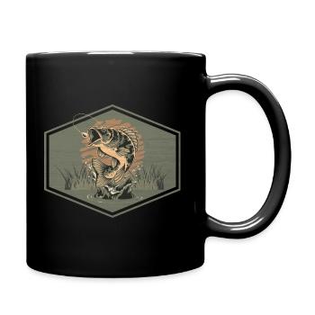 Poisson et Trident de Pêcheur - Mug uni - noir - Droite