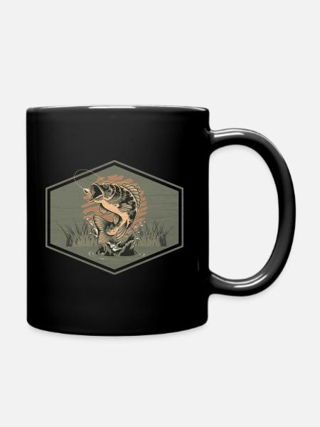 Poisson et Trident de Pêcheur - Mug uni - noir