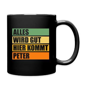 Peter - Tasse einfarbig - Schwarz - Rechts