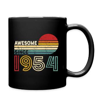1954 Geschenk Geburtstag Jahrgang Spruch - Tasse einfarbig - Schwarz - Rechts