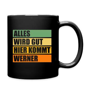 Werner - Tasse einfarbig - Schwarz - Rechts