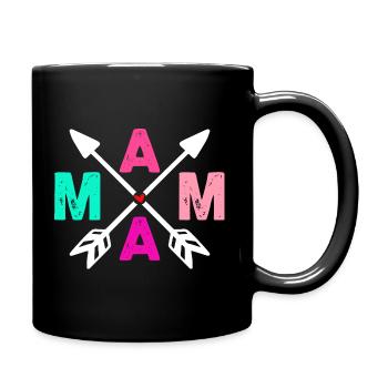 Mama Heart Arrow - Full Colour Mug - black - Right