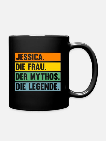 Vorname Jessica - Tasse einfarbig - Schwarz