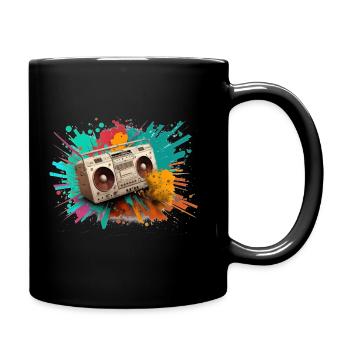 Stereo-Farbexplosion - Tasse einfarbig - Schwarz - Rechts