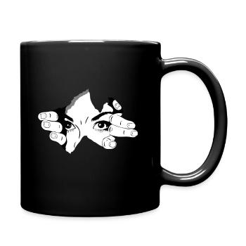 Black and white eyes - Full Colour Mug - black - Right
