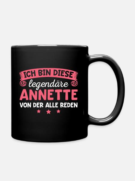 Annette Vorname Geschenk - Tasse einfarbig - Schwarz