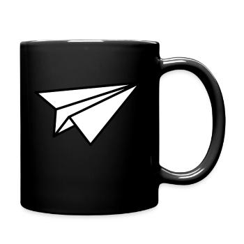 Papierflieger - Tasse einfarbig - Schwarz - Rechts