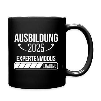 Azubi Geschenk Ausbildung 2025 Lehrling Spruch - Tasse einfarbig - Schwarz - Rechts