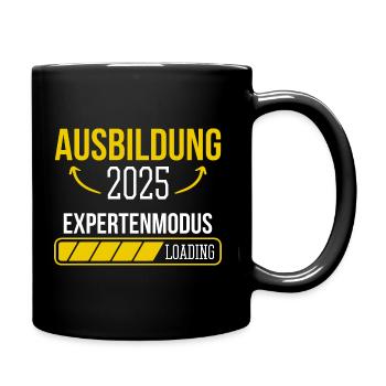 Azubi Geschenk Ausbildung 2025 Lehrling Spruch - Tasse einfarbig - Schwarz - Rechts
