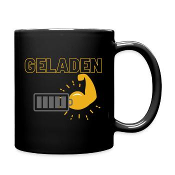 Geladen - Tasse einfarbig - Schwarz - Rechts