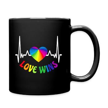 LOVE WINS LGBT Pride Gay Pride Month LGBTQ - Full Colour Mug - black - Right