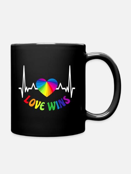 LOVE WINS LGBT Pride Gay Pride Month LGBTQ - Tasse einfarbig - Schwarz